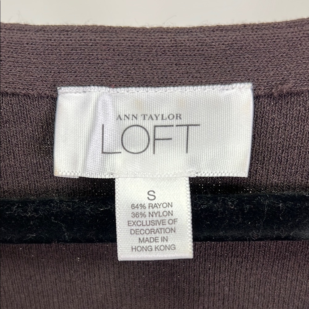 Ann Taylor Loft Women's Y2K Brown Pink V Neck Buttoned Cardigan Small - Picture 3 of 10